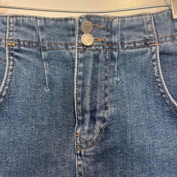 Free People Distressed Mini Denim Skirt - Picture 3 of 8